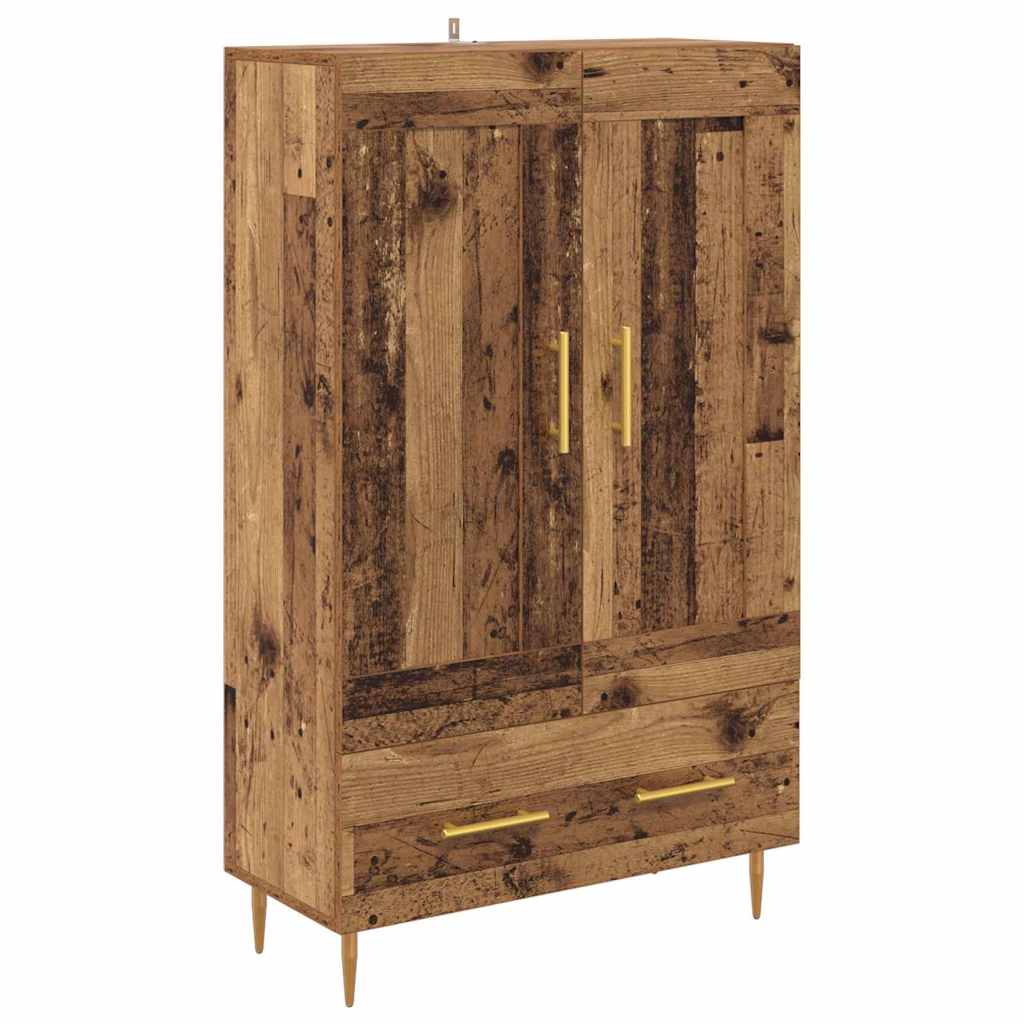 vidaXL Highboard z szufladą Stare drewno 69,5 x 31 x 115 cm