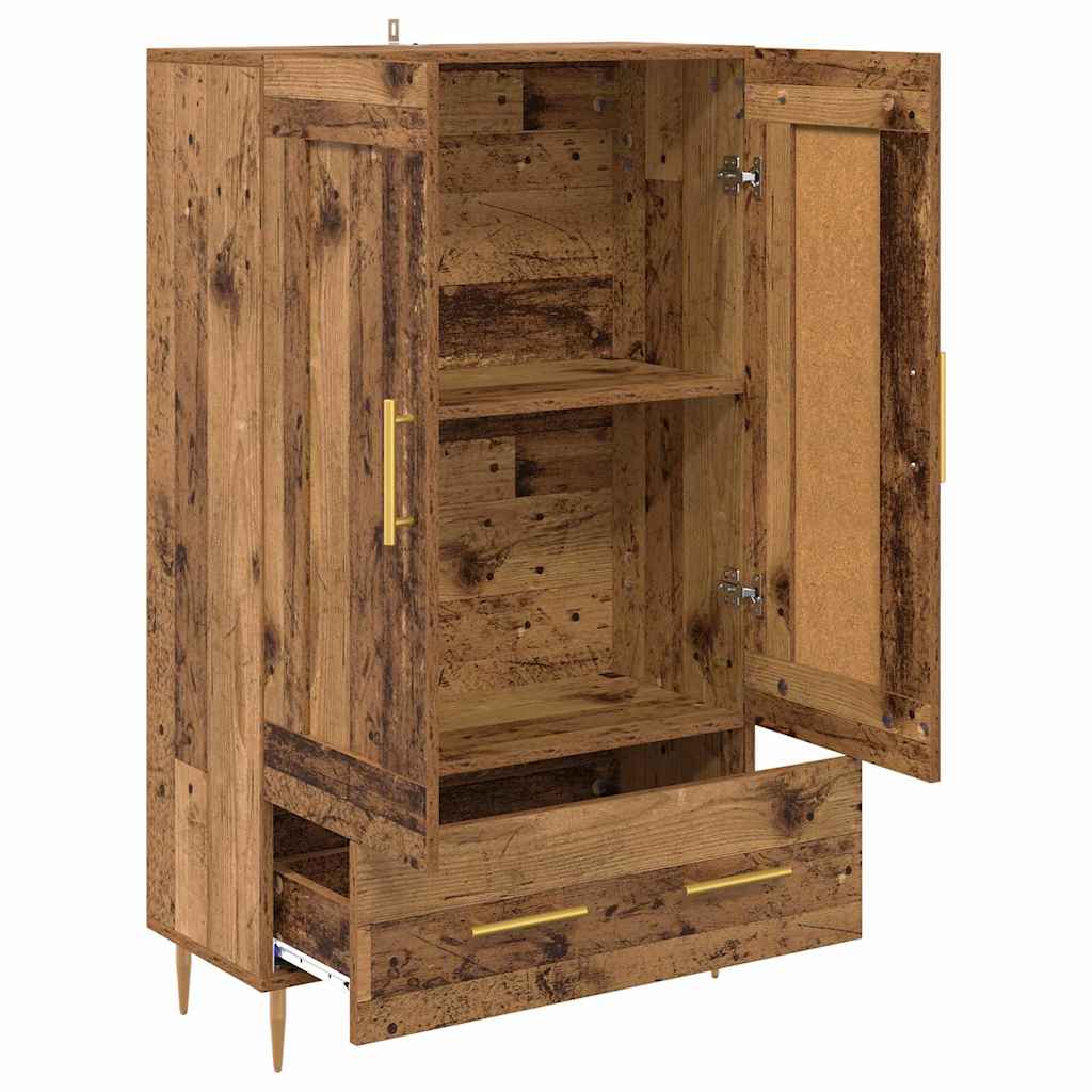 vidaXL Highboard z szufladą Stare drewno 69,5 x 31 x 115 cm