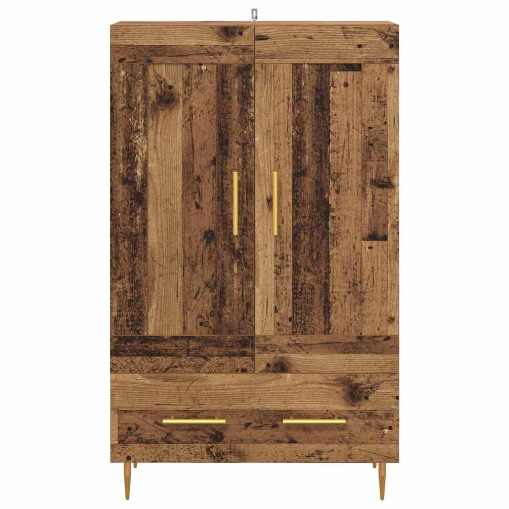 vidaXL Highboard z szufladą Stare drewno 69,5 x 31 x 115 cm