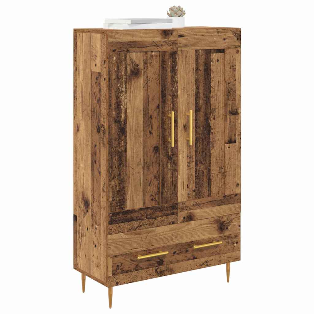 vidaXL Highboard z szufladą Stare drewno 69,5 x 31 x 115 cm