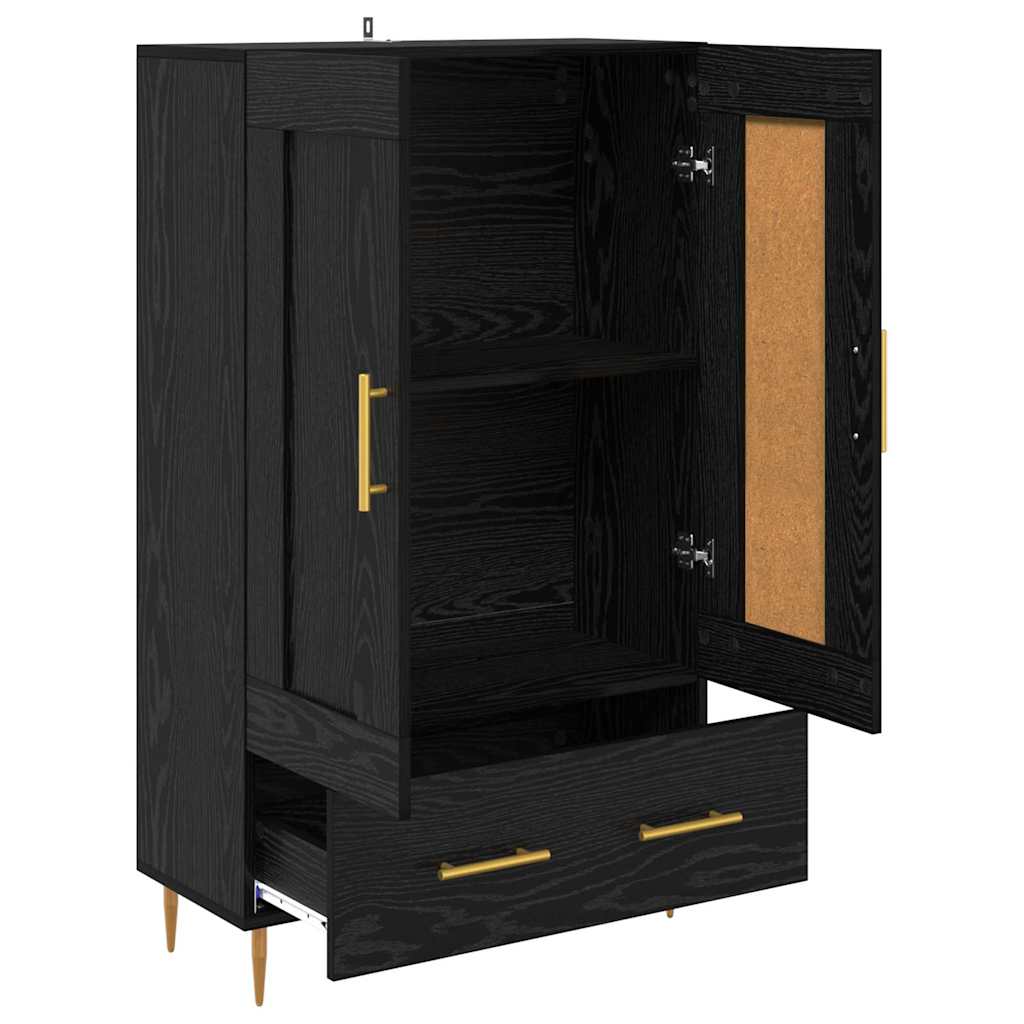 vidaXL Highboard Czarny Dąb 69,5 x 31 x 115 cm Materiał drewnopochodny