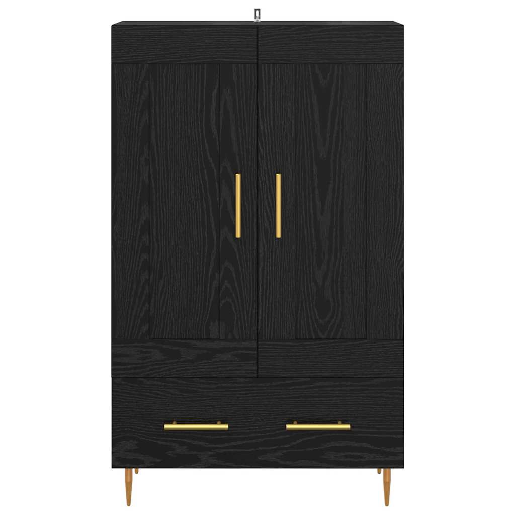 vidaXL Highboard Czarny Dąb 69,5 x 31 x 115 cm Materiał drewnopochodny