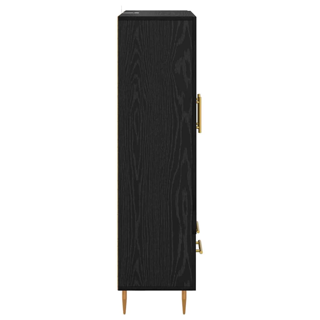 vidaXL Highboard Czarny Dąb 69,5 x 31 x 115 cm Materiał drewnopochodny