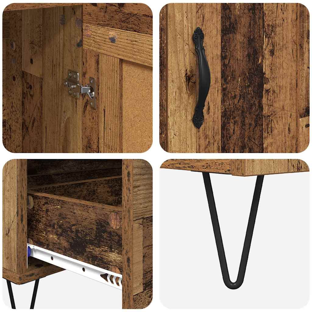 vidaXL Highboard z szufladą Stare drewno 69,5 x 31 x 115 cm