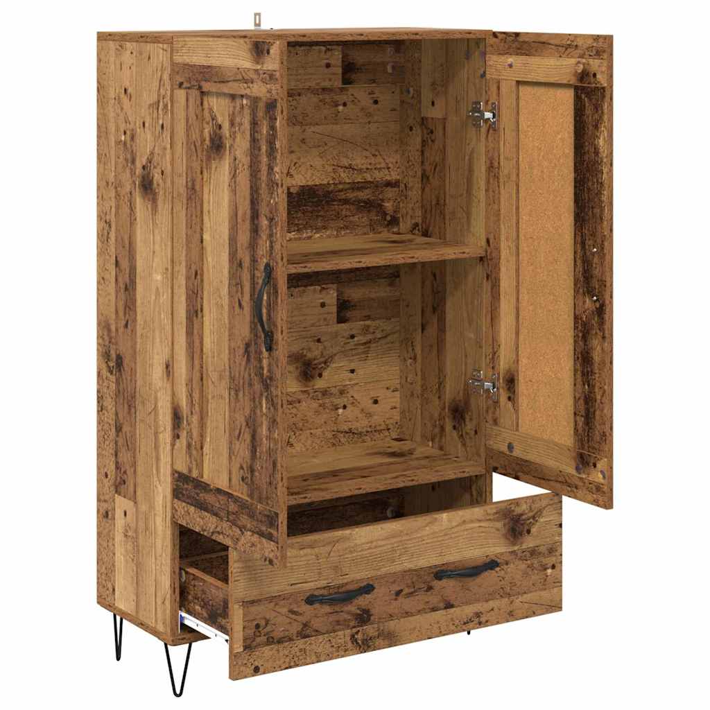 vidaXL Highboard z szufladą Stare drewno 69,5 x 31 x 115 cm