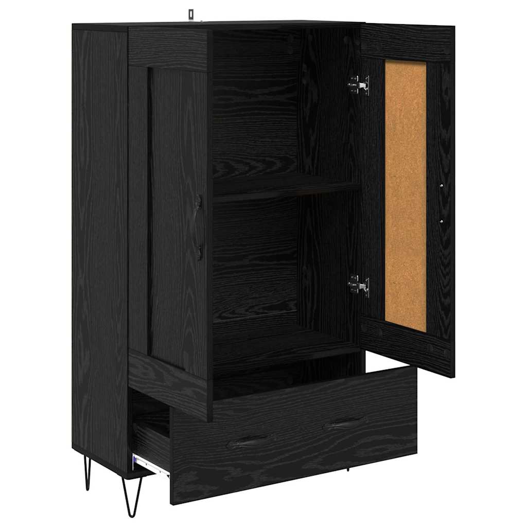 vidaXL Highboard Czarny Dąb 69,5 x 31 x 115 cm Materiał drewnopochodny