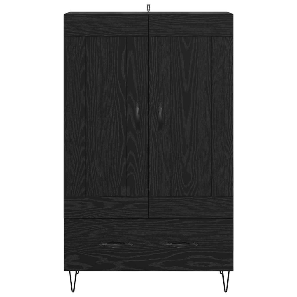 vidaXL Highboard Czarny Dąb 69,5 x 31 x 115 cm Materiał drewnopochodny