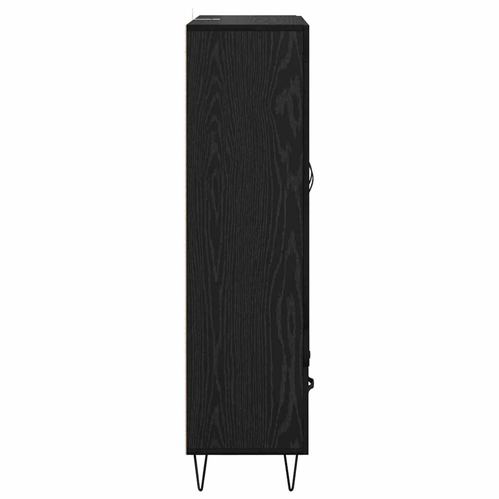 vidaXL Highboard Czarny Dąb 69,5 x 31 x 115 cm Materiał drewnopochodny