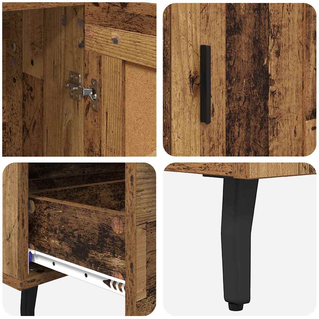 vidaXL Highboard z szufladą Stare drewno 69,5 x 31 x 115 cm