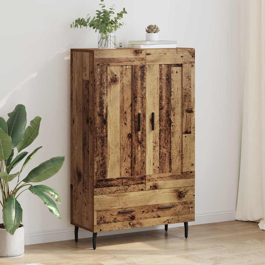 vidaXL Highboard z szufladą Stare drewno 69,5 x 31 x 115 cm