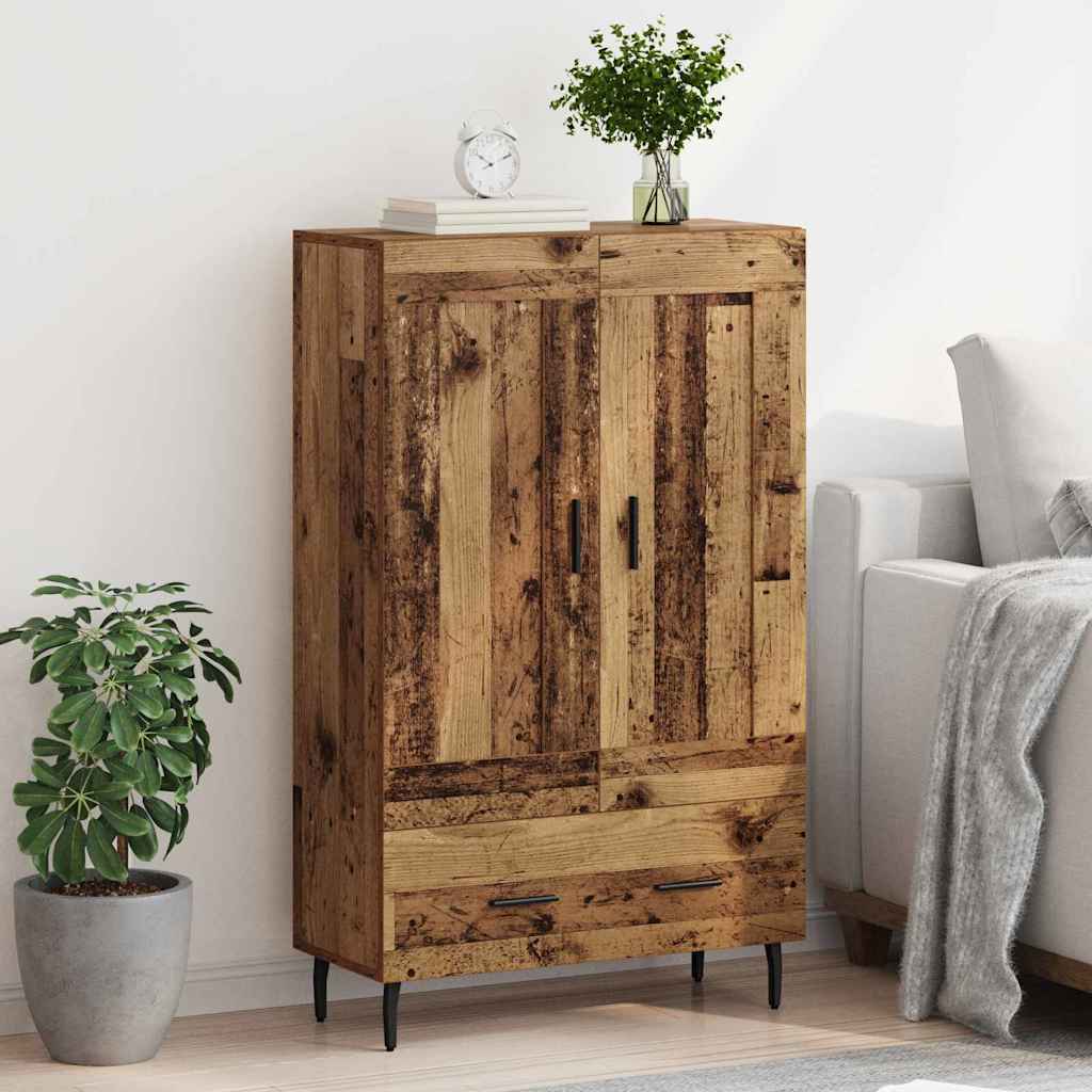 vidaXL Highboard z szufladą Stare drewno 69,5 x 31 x 115 cm