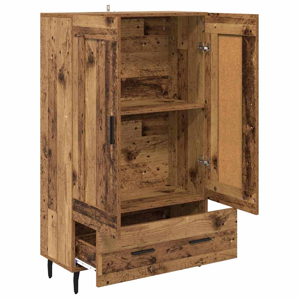vidaXL Highboard z szufladą Stare drewno 69,5 x 31 x 115 cm