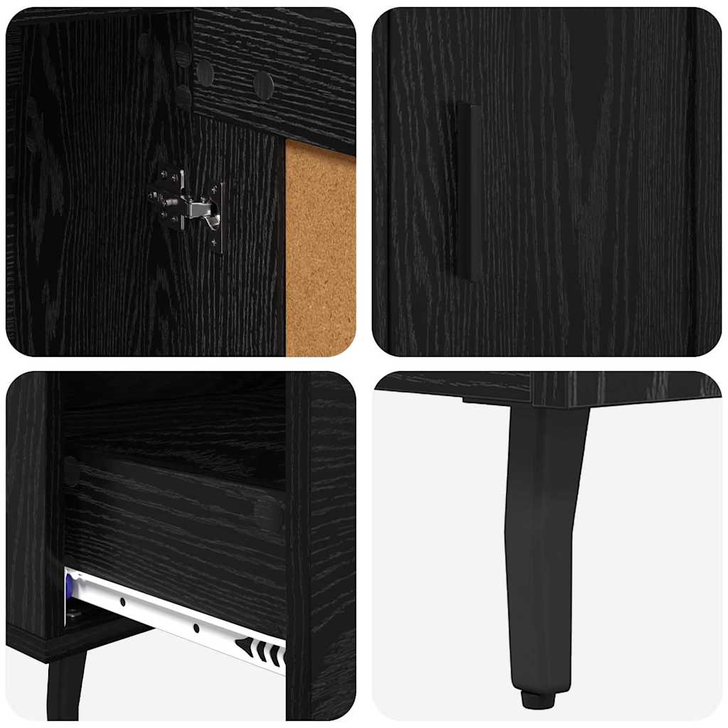 vidaXL Highboard Czarny Dąb 69,5 x 31 x 115 cm Materiał drewnopochodny