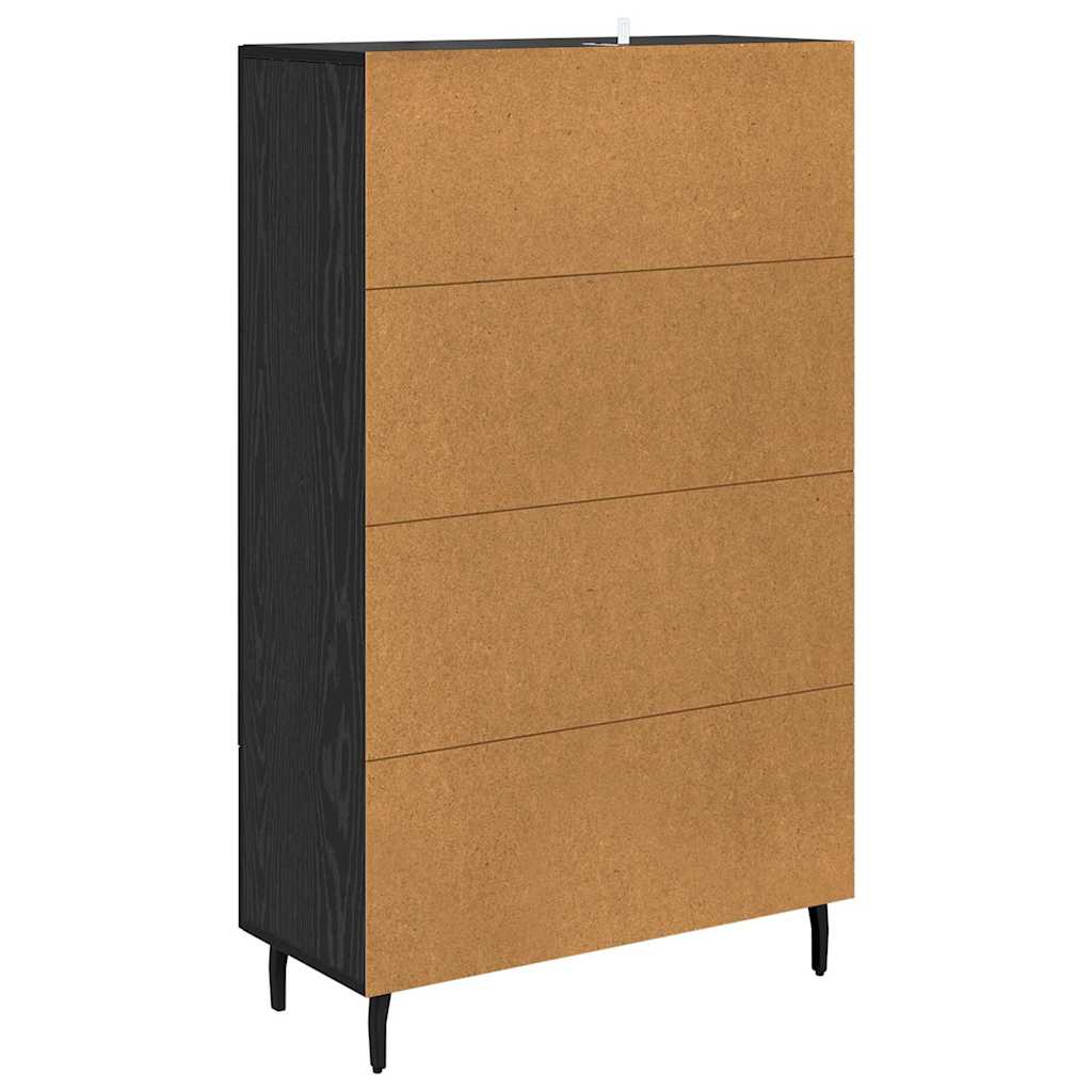 vidaXL Highboard Czarny Dąb 69,5 x 31 x 115 cm Materiał drewnopochodny