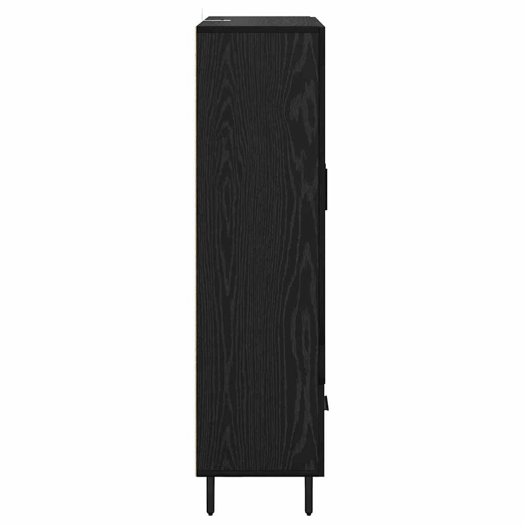 vidaXL Highboard Czarny Dąb 69,5 x 31 x 115 cm Materiał drewnopochodny