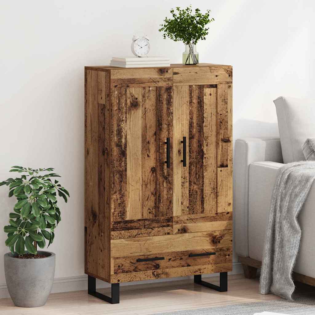 vidaXL Highboard z szufladą Stare drewno 69,5 x 31 x 115 cm