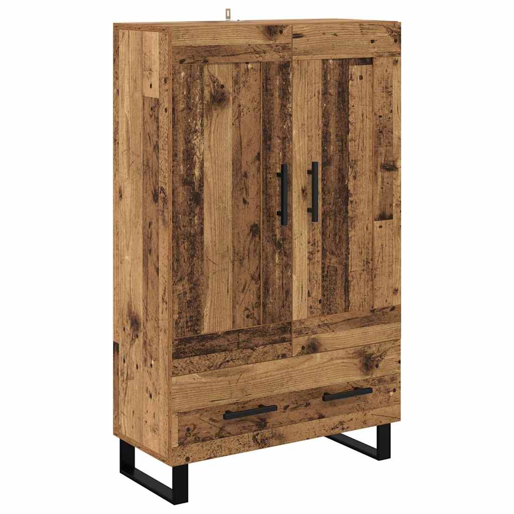 vidaXL Highboard z szufladą Stare drewno 69,5 x 31 x 115 cm