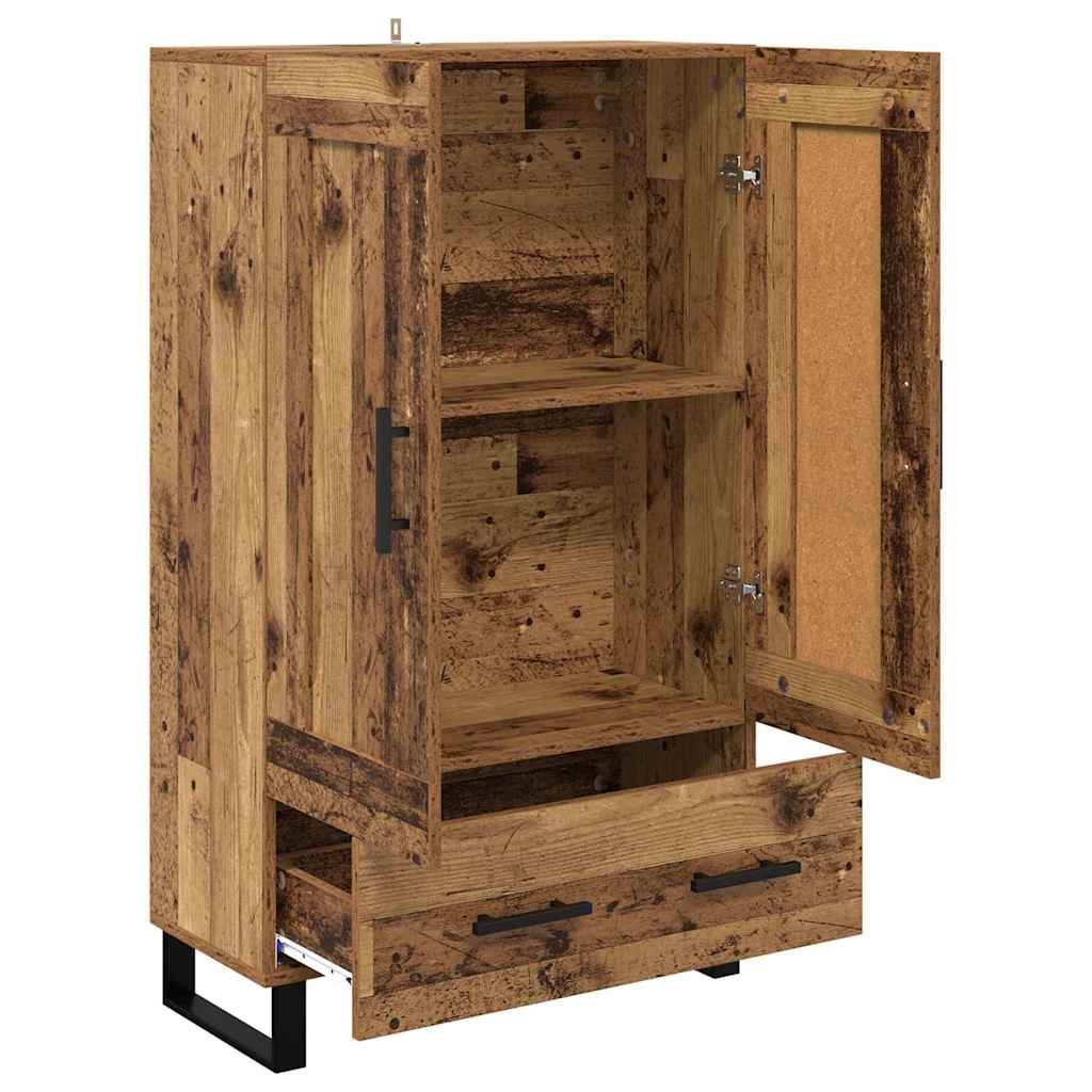 vidaXL Highboard z szufladą Stare drewno 69,5 x 31 x 115 cm