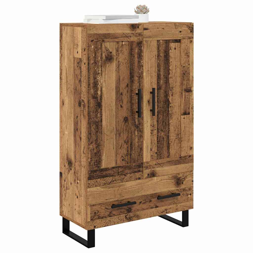 vidaXL Highboard z szufladą Stare drewno 69,5 x 31 x 115 cm