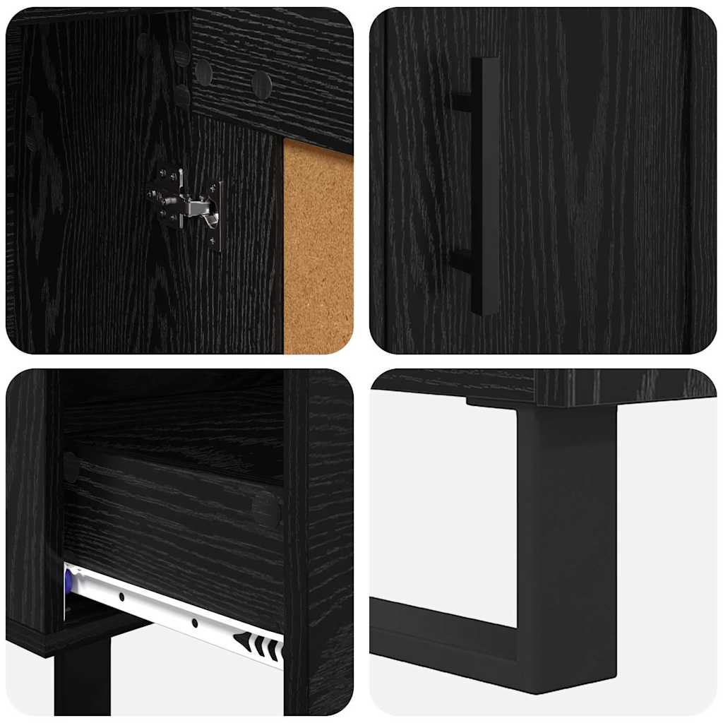 vidaXL Highboard Czarny Dąb 69,5 x 31 x 115 cm Materiał drewnopochodny