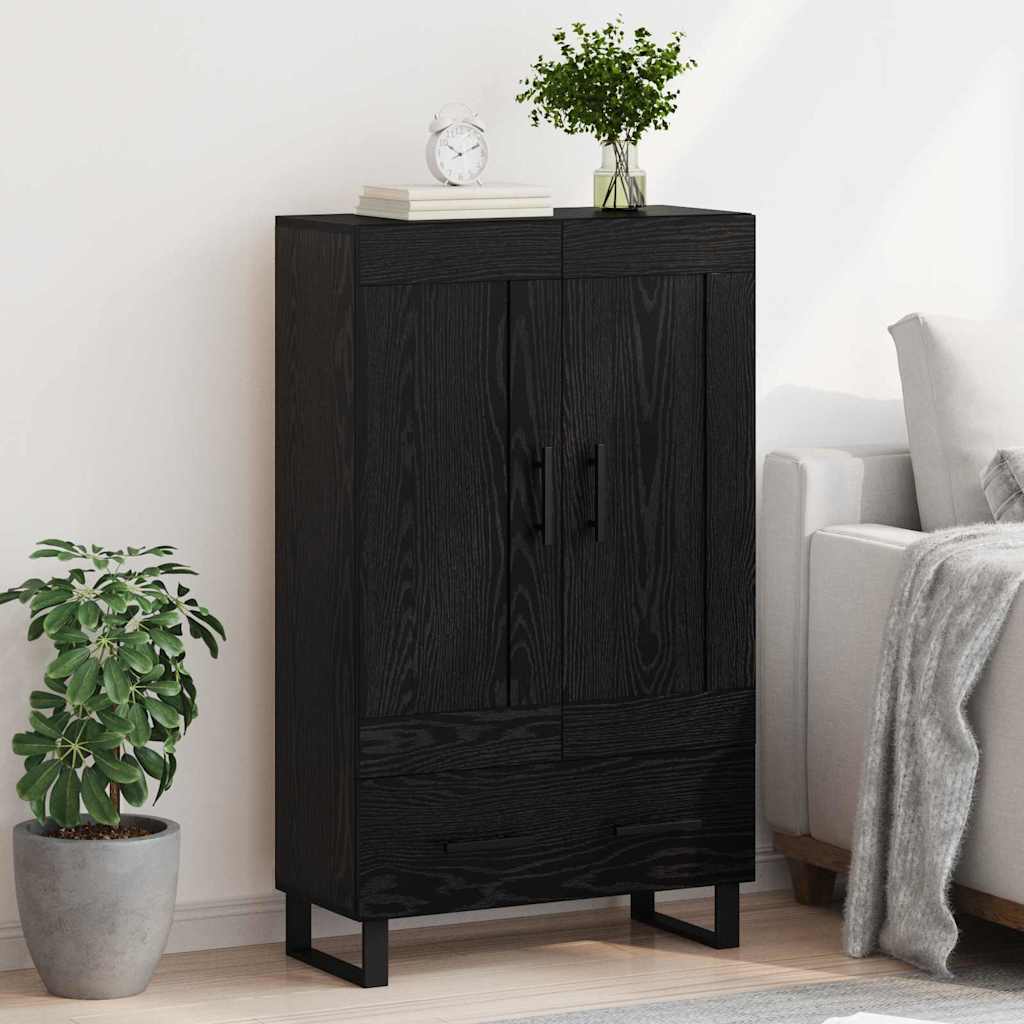vidaXL Highboard Czarny Dąb 69,5 x 31 x 115 cm Materiał drewnopochodny