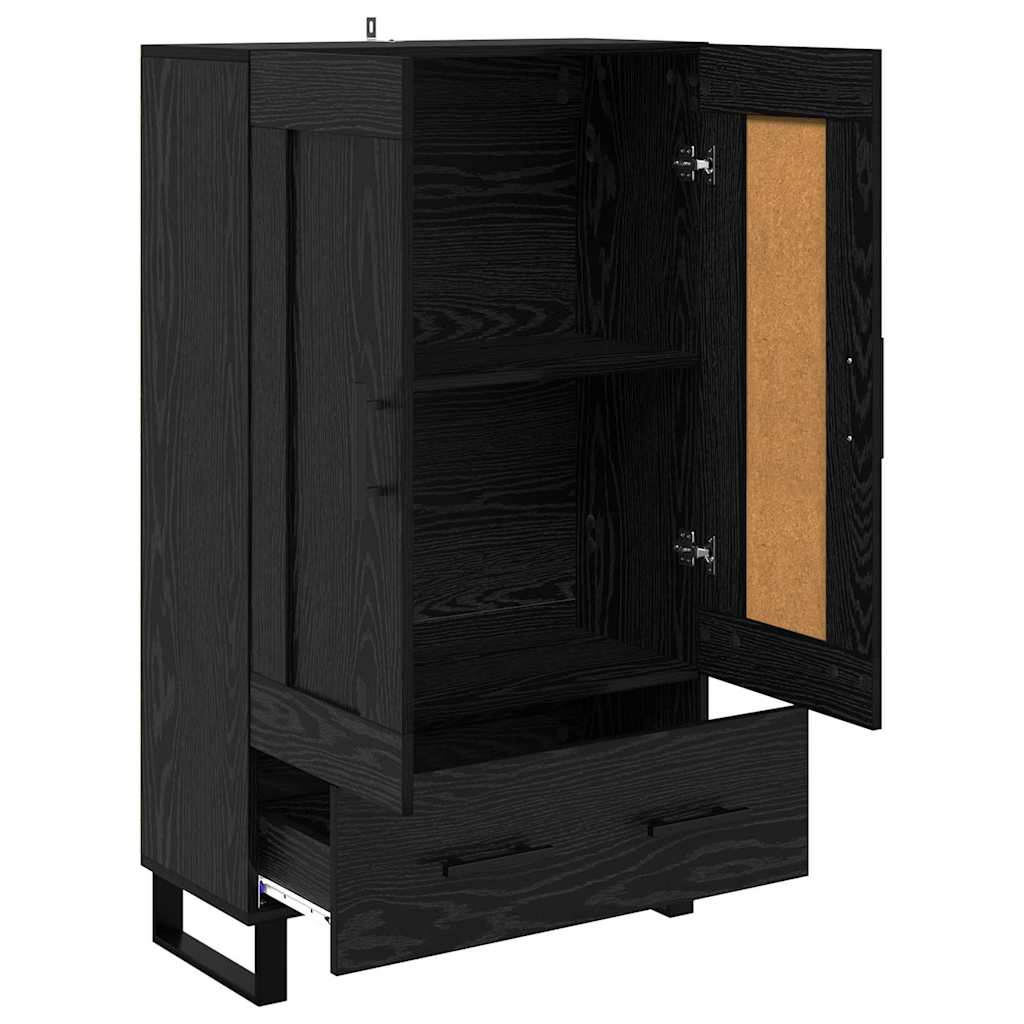 vidaXL Highboard Czarny Dąb 69,5 x 31 x 115 cm Materiał drewnopochodny