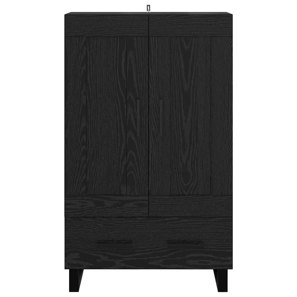 vidaXL Highboard Czarny Dąb 69,5 x 31 x 115 cm Materiał drewnopochodny