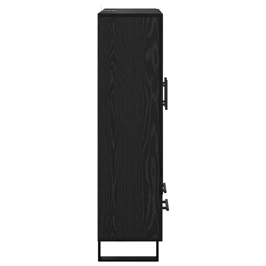 vidaXL Highboard Czarny Dąb 69,5 x 31 x 115 cm Materiał drewnopochodny