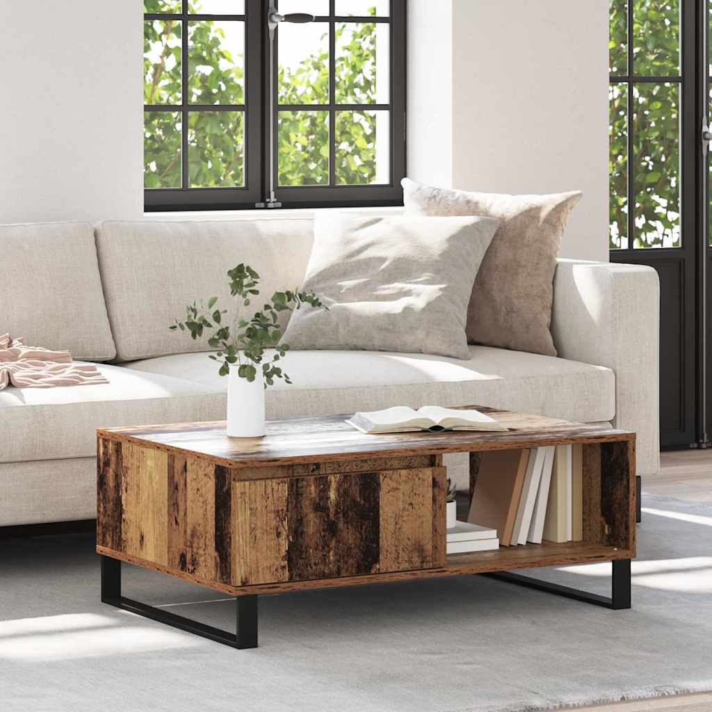 vidaXL Stolik kawowy Stare drewno 90 x 60 x 35 cm