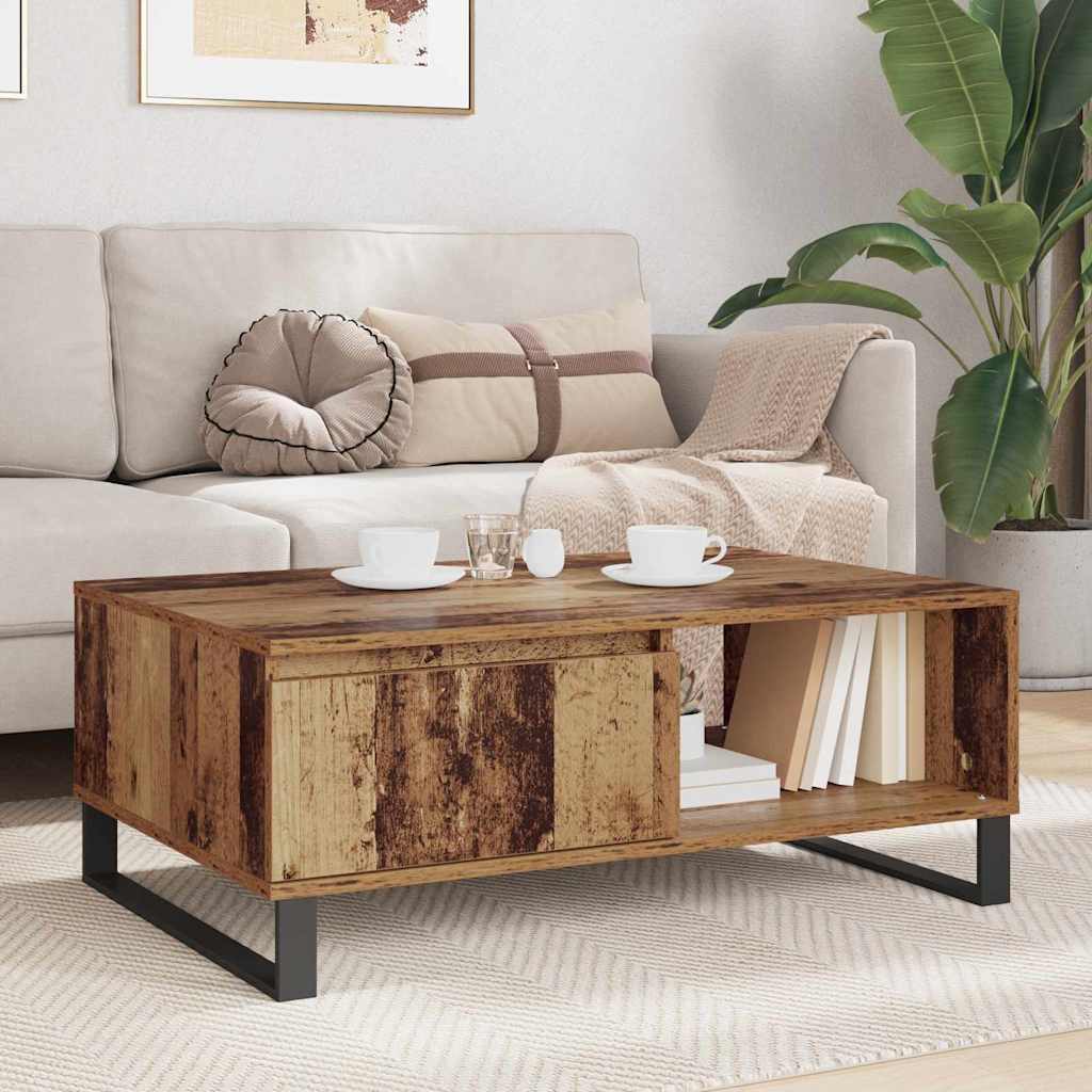 vidaXL Stolik kawowy Stare drewno 90 x 60 x 35 cm