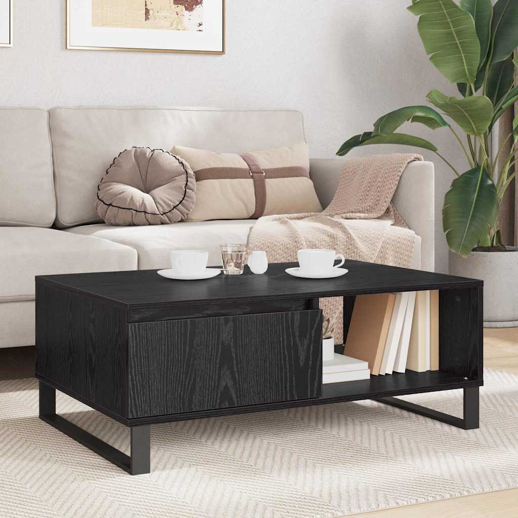 vidaXL Stolik kawowy Czarny Dąb 90 x 60 x 35 cm