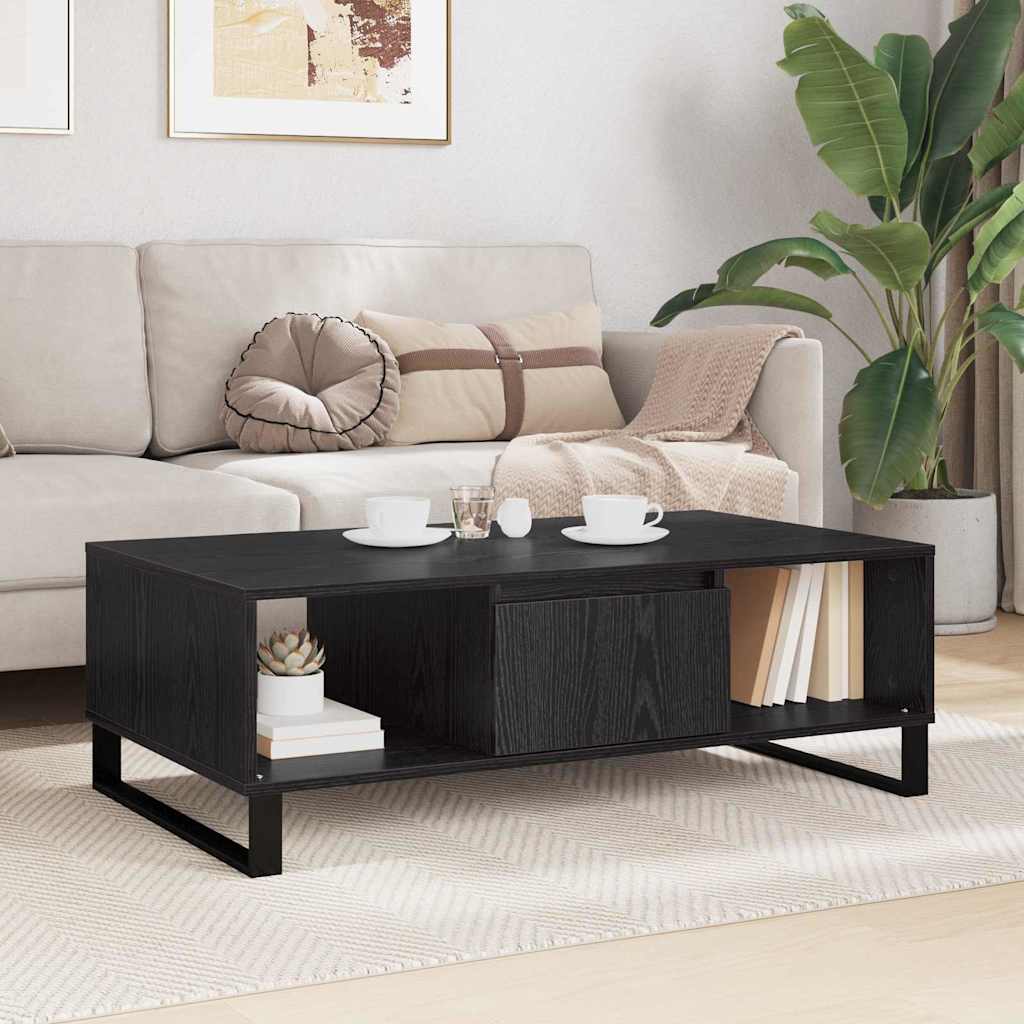vidaXL Stolik kawowy Czarny Dąb 104 x 60 x 35 cm
