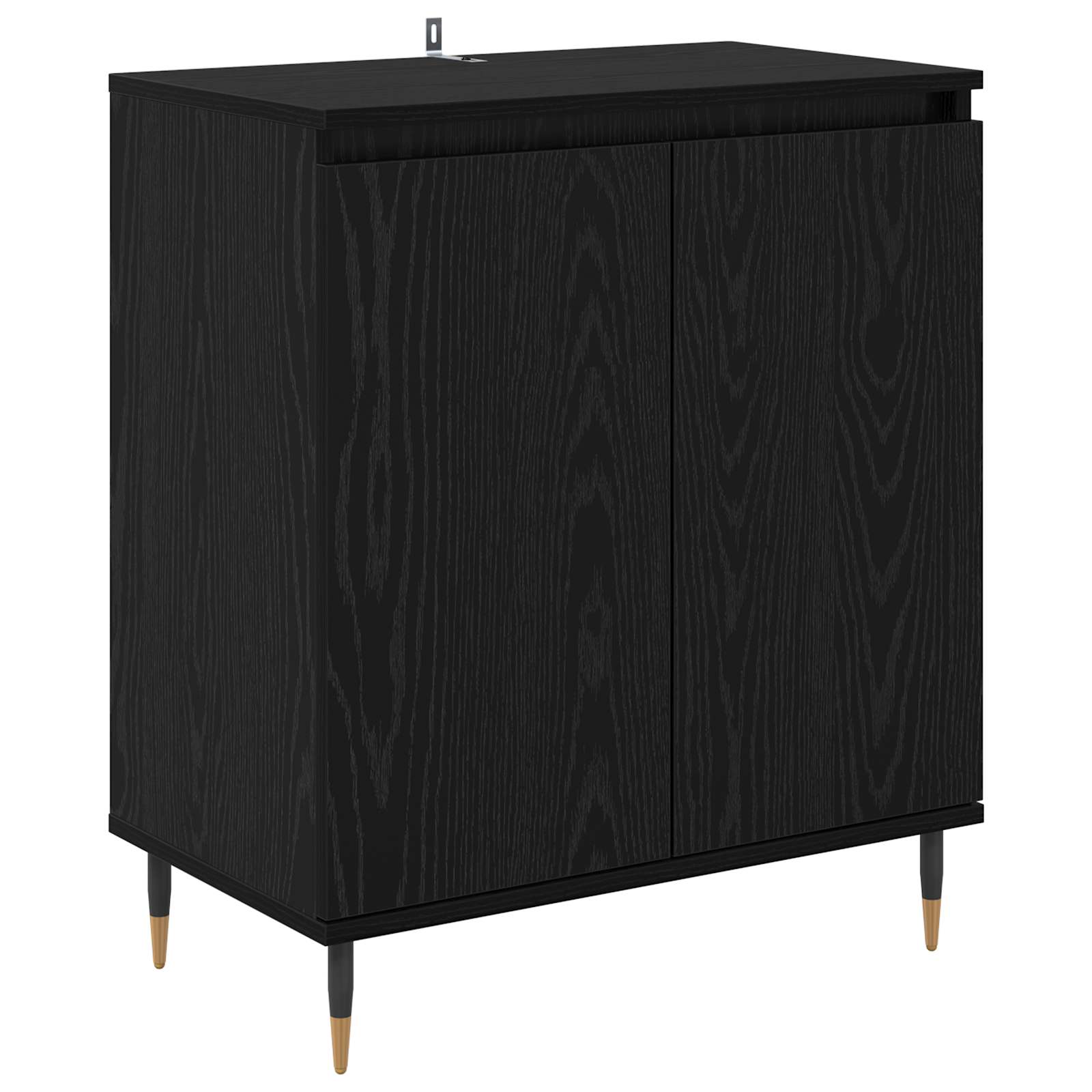 vidaXL Bufet Czarny Dąb 60 x 35 x 70 cm Materiał drewnopochodny