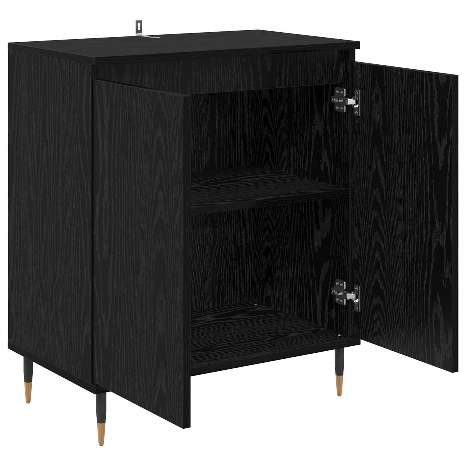 vidaXL Bufet Czarny Dąb 60 x 35 x 70 cm Materiał drewnopochodny