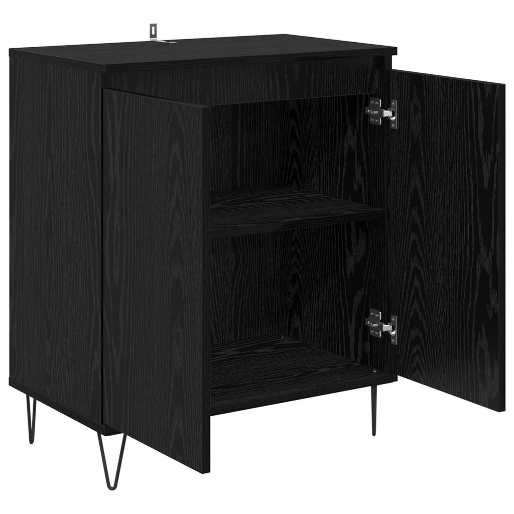vidaXL Bufet Czarny Dąb 60 x 35 x 70 cm Materiał drewnopochodny