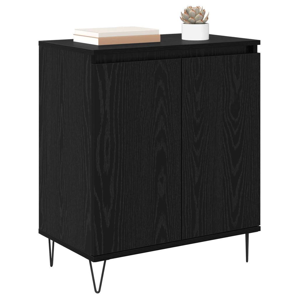 vidaXL Bufet Czarny Dąb 60 x 35 x 70 cm Materiał drewnopochodny