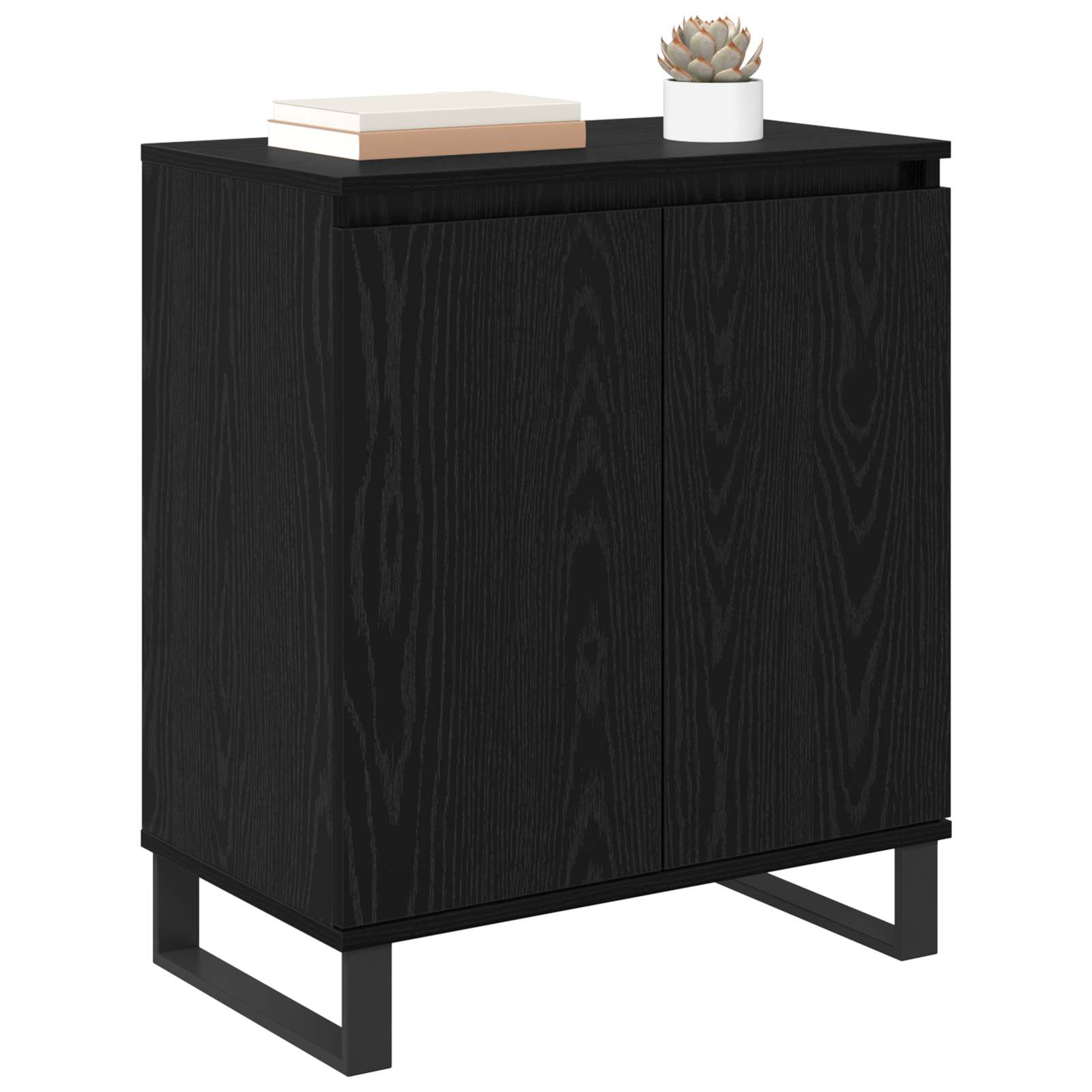 vidaXL Bufet Czarny Dąb 60 x 35 x 70 cm Materiał drewnopochodny