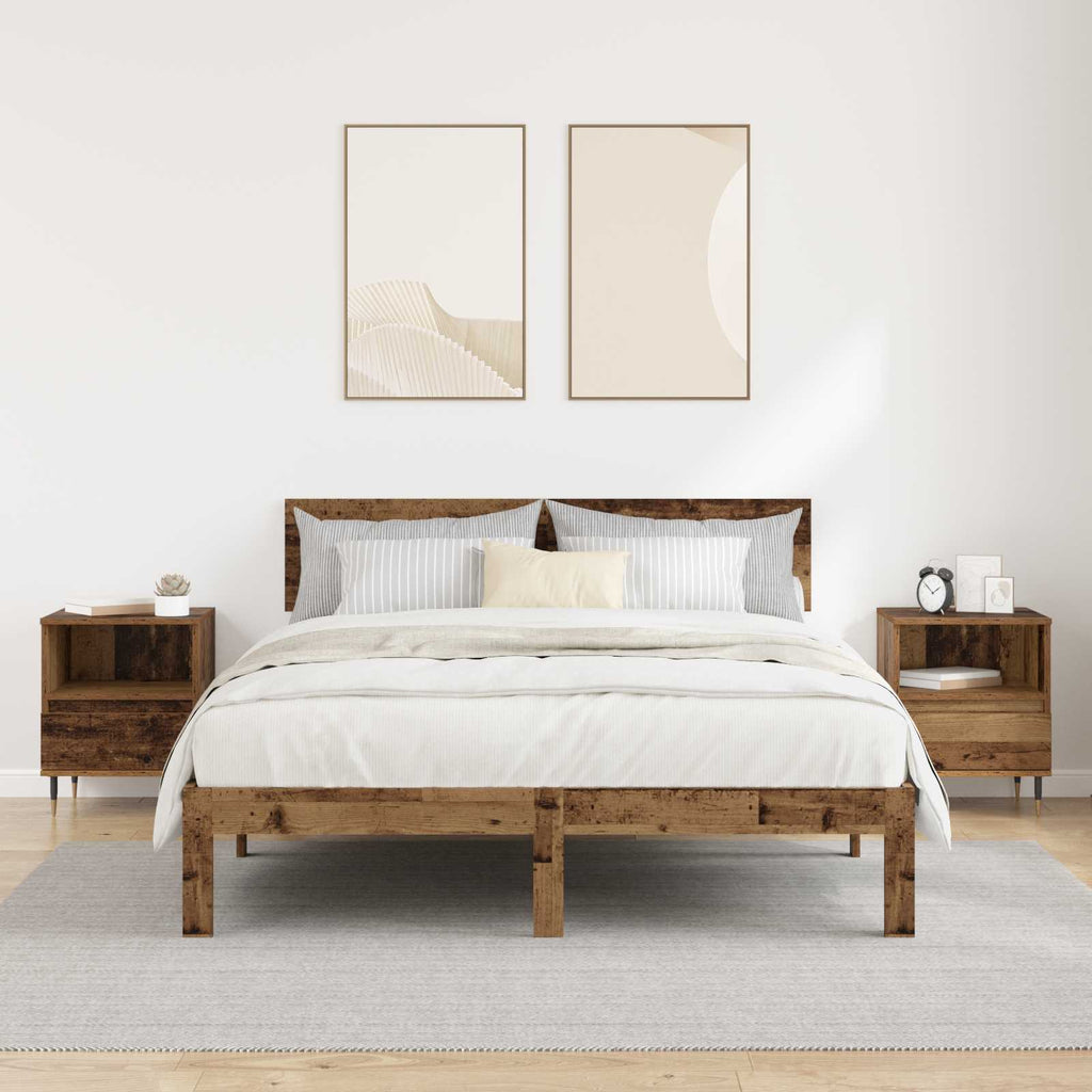vidaXL Szafka Nocna z szufladą 2 pcs Stare drewno 40 x 35 x 50 cm