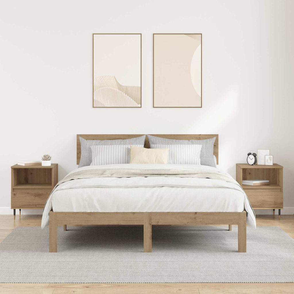 vidaXL Szafka Nocna z szufladą 2 pcs Dąb rzemieślniczy 40 x 35 x 50 cm