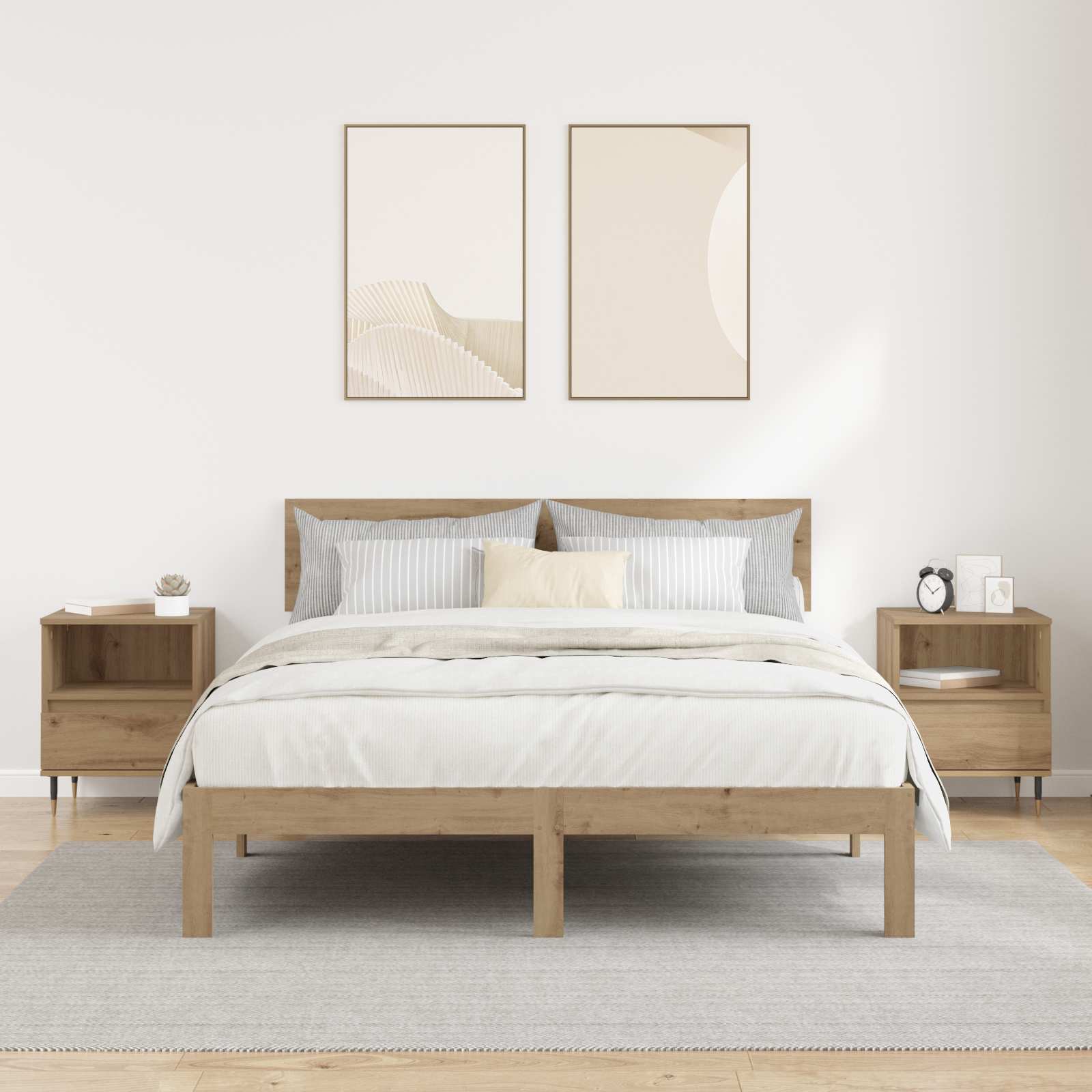 vidaXL Szafka Nocna z szufladą 2 pcs Dąb rzemieślniczy 40 x 35 x 50 cm