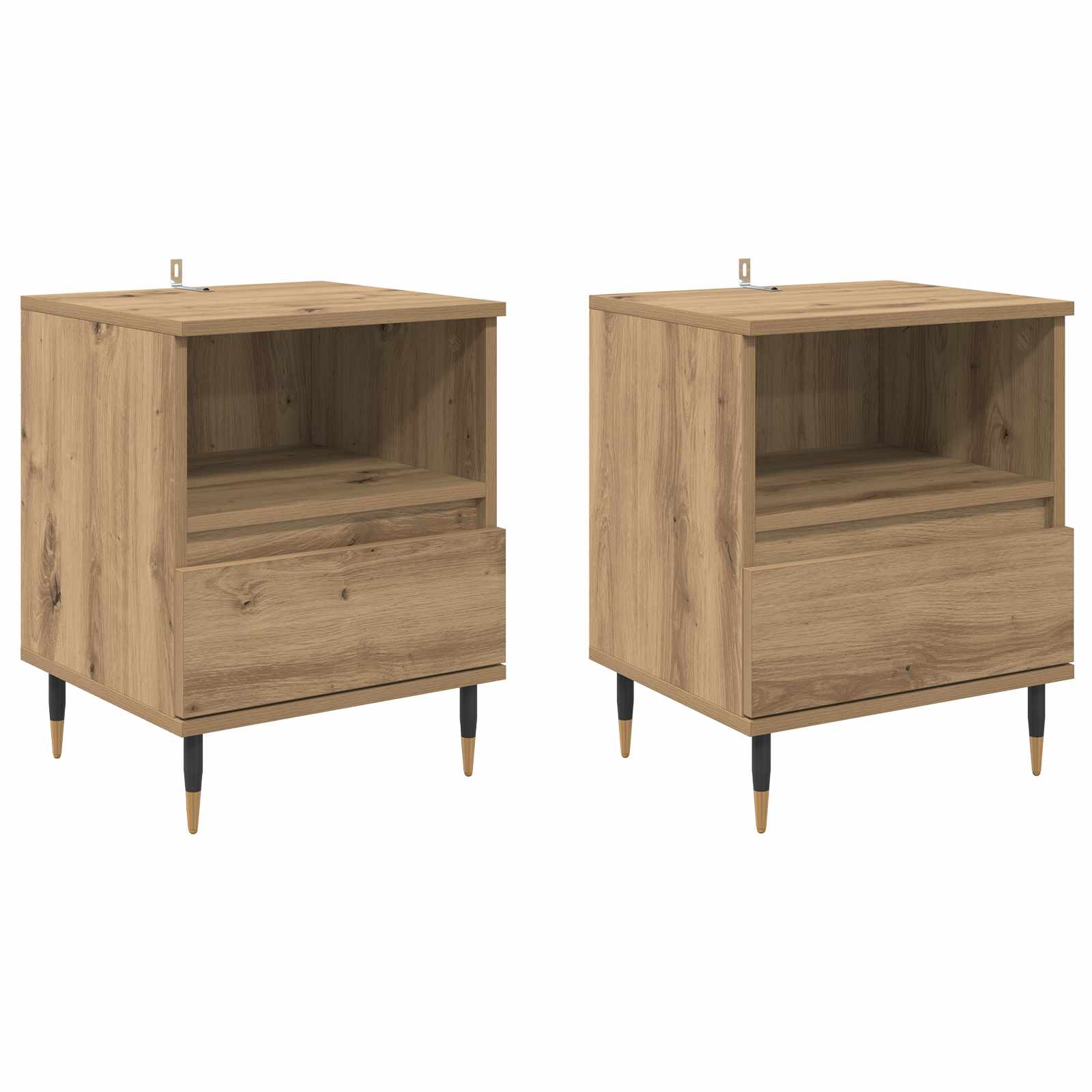 vidaXL Szafka Nocna z szufladą 2 pcs Dąb rzemieślniczy 40 x 35 x 50 cm