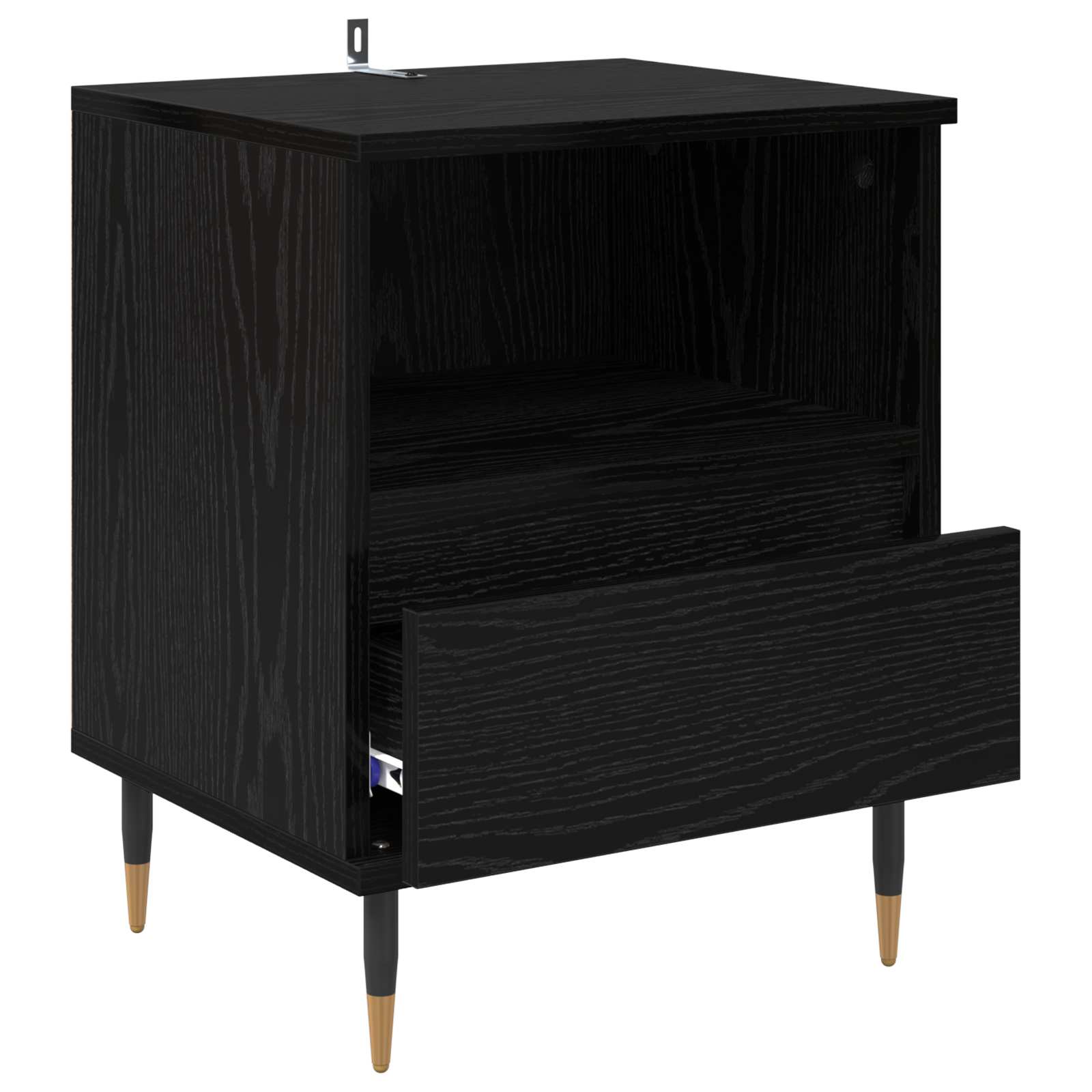 vidaXL Szafka Nocna Czarny Dąb 40 x 35 x 50 cm Materiał drewnopochodny