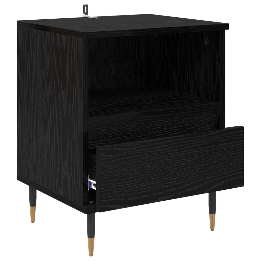 vidaXL Szafka Nocna z szufladą 2 pcs Czarny Dąb 40 x 35 x 50 cm