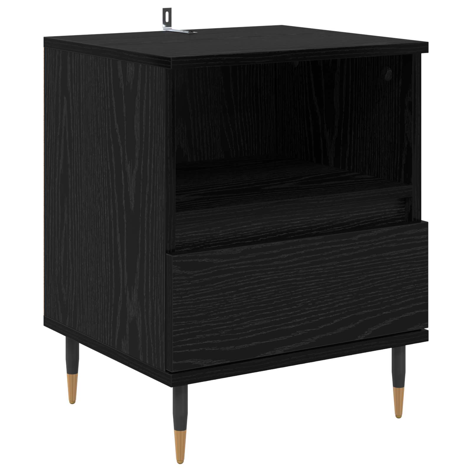 vidaXL Szafka Nocna z szufladą 2 pcs Czarny Dąb 40 x 35 x 50 cm