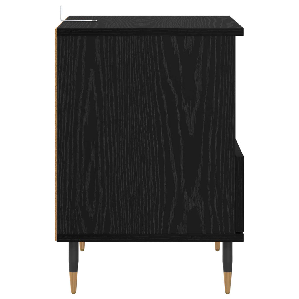 vidaXL Szafka Nocna z szufladą 2 pcs Czarny Dąb 40 x 35 x 50 cm