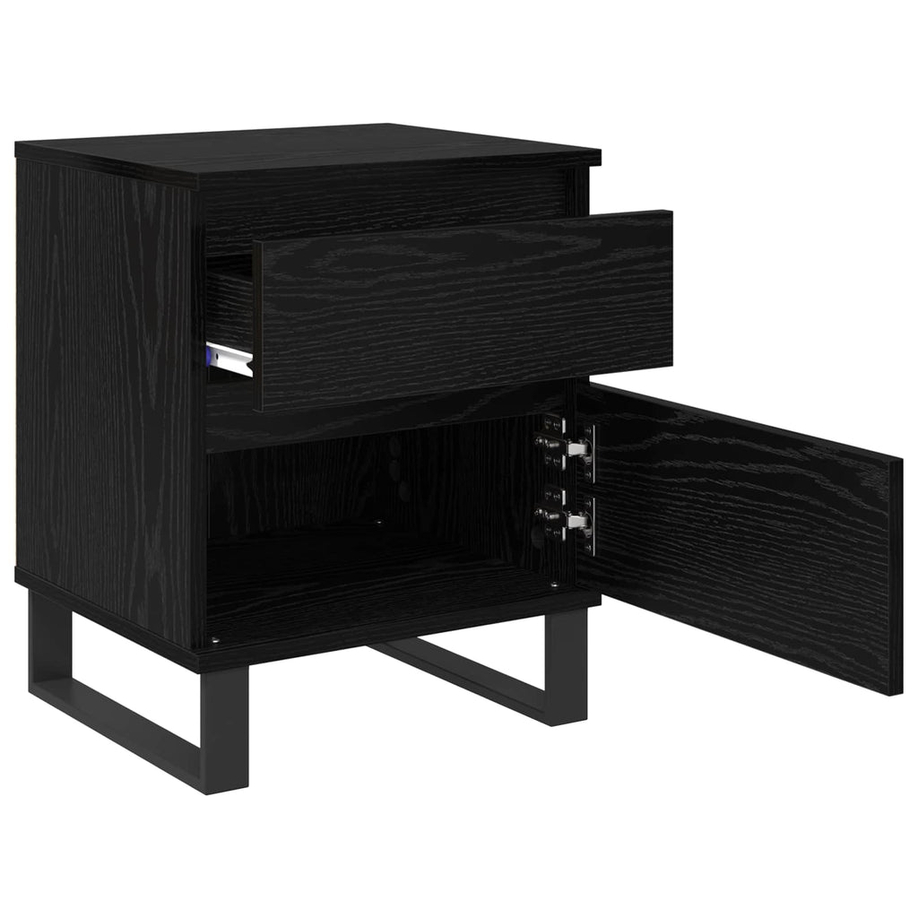 vidaXL Szafka Nocna Czarny Dąb 40 x 35 x 50 cm Materiał drewnopochodny