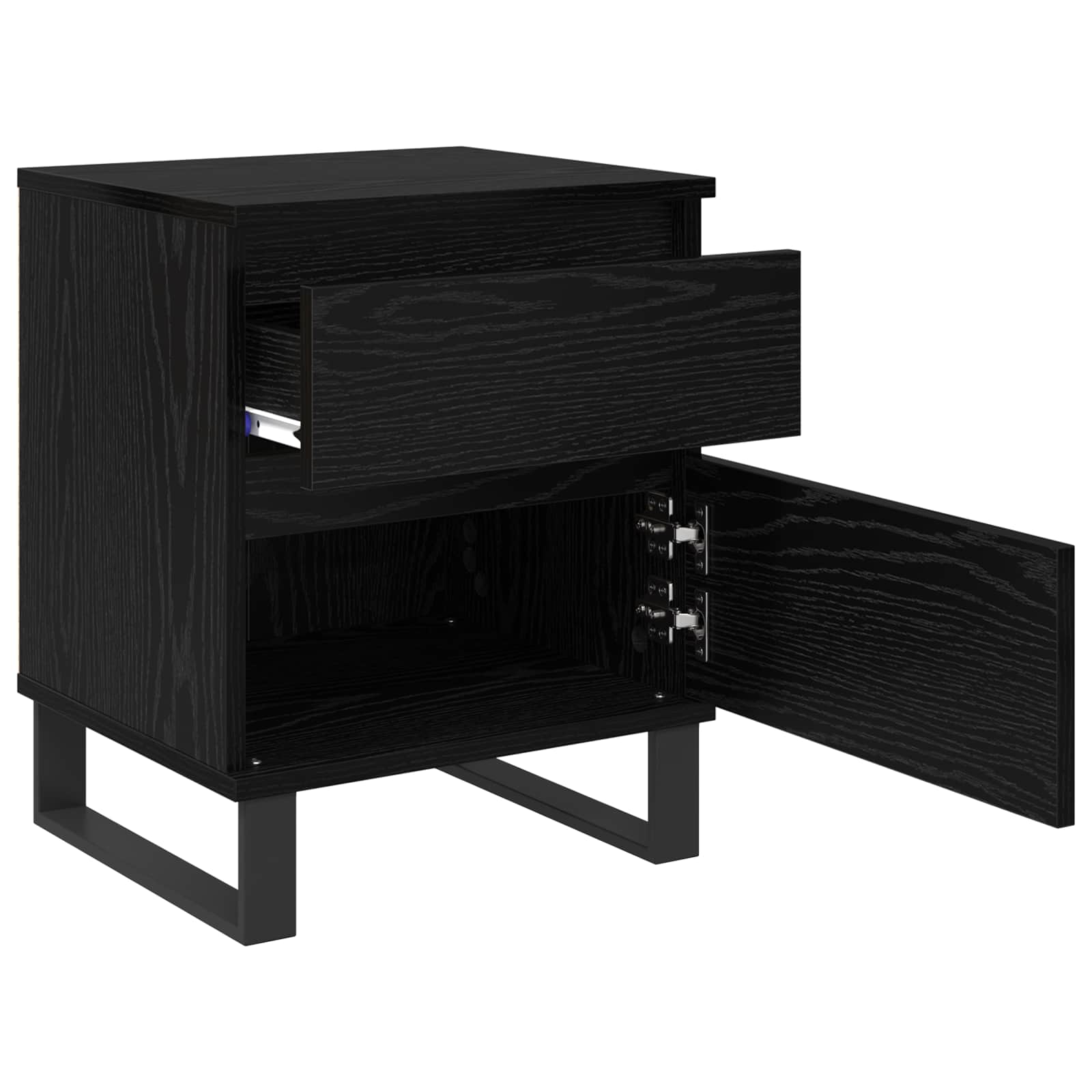 vidaXL Szafka Nocna Czarny Dąb 40 x 35 x 50 cm Materiał drewnopochodny