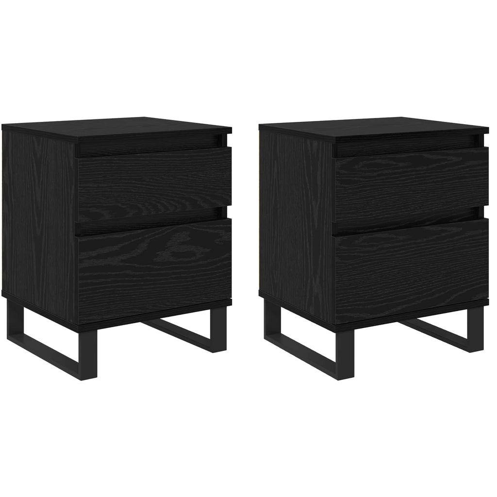 vidaXL Szafka Nocna z szufladą 2 pcs Czarny Dąb 40 x 35 x 50 cm