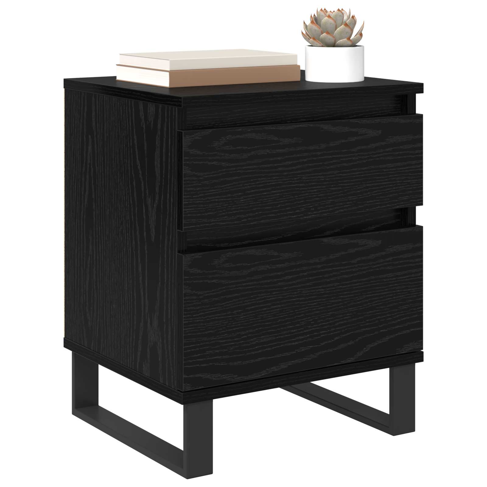 vidaXL Szafka Nocna z szufladą 2 pcs Czarny Dąb 40 x 35 x 50 cm