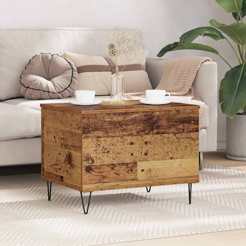 vidaXL Stolik kawowy Stare drewno 60 x 44,5 x 45 cm
